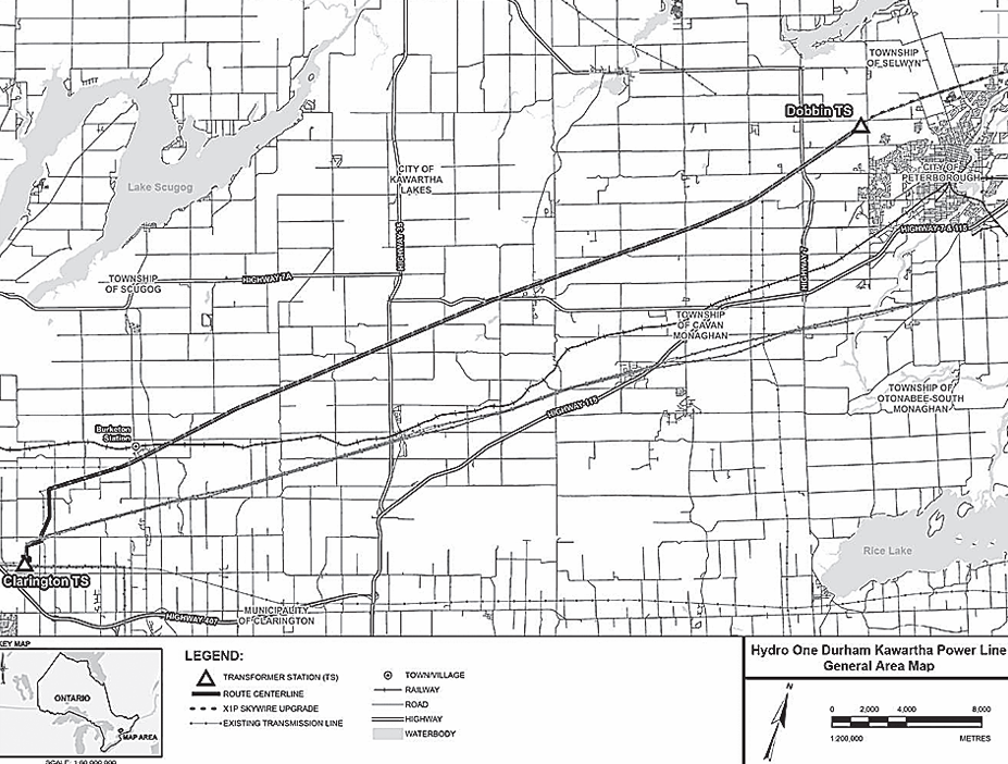 Map of proposed transmission line