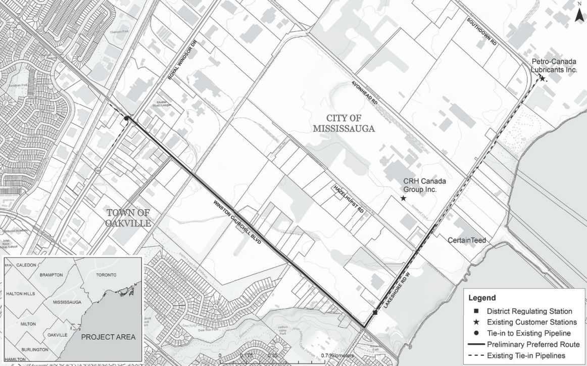 Map of proposed pipelines