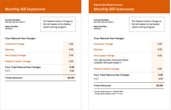 natural gas bill example