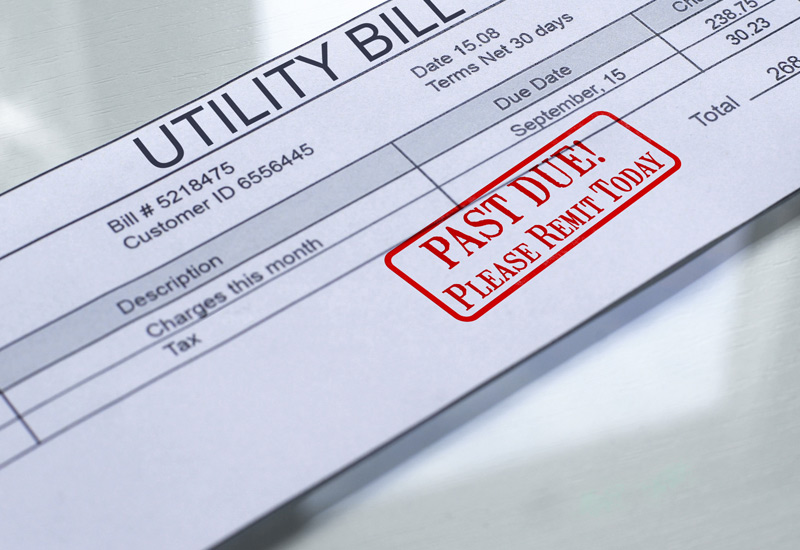 image of an overdue utility bill