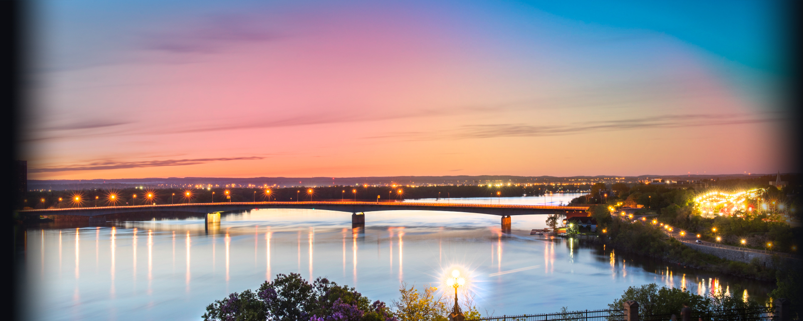 bridge at dusk