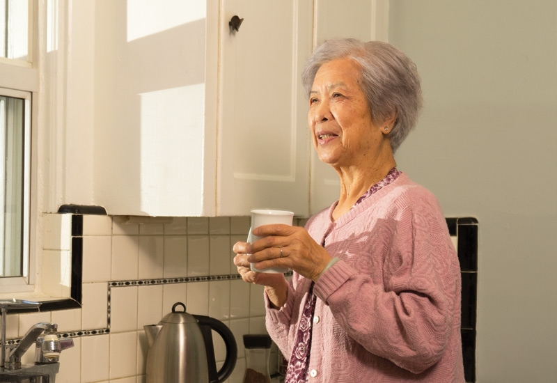 women in her kitchen